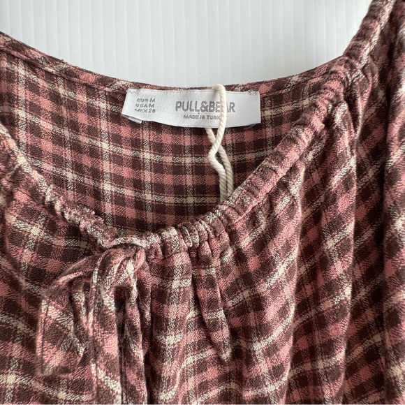 Pull & Bear pink and brown play mini dress size medium - Picture 3 of 5